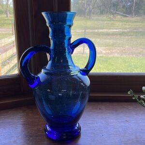 Blue glass vase